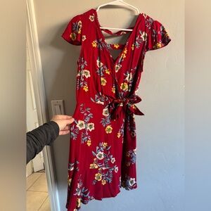 NWT Floral Red Dress Size Small